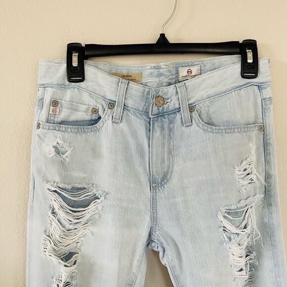 AG Adriano Goldschmied The Drew Straight Leg Boyfriend Distressed Jeans (25 R) - Picture 3 of 11